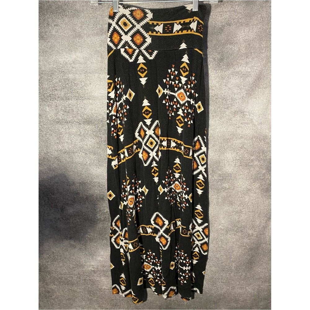 Bobeau Womens XS Tribal Southwestern Geometric Print Maxi Skirt Stretch USA